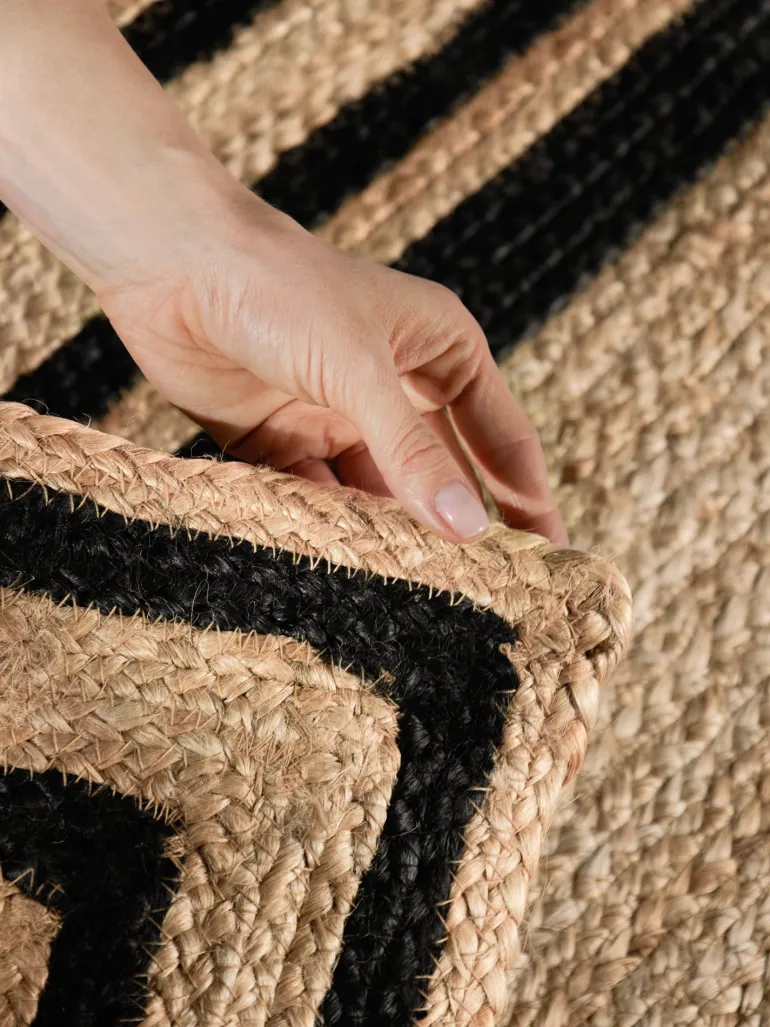 Vloerkleed Looma Rechthoekig - Natuur Goud Zwart