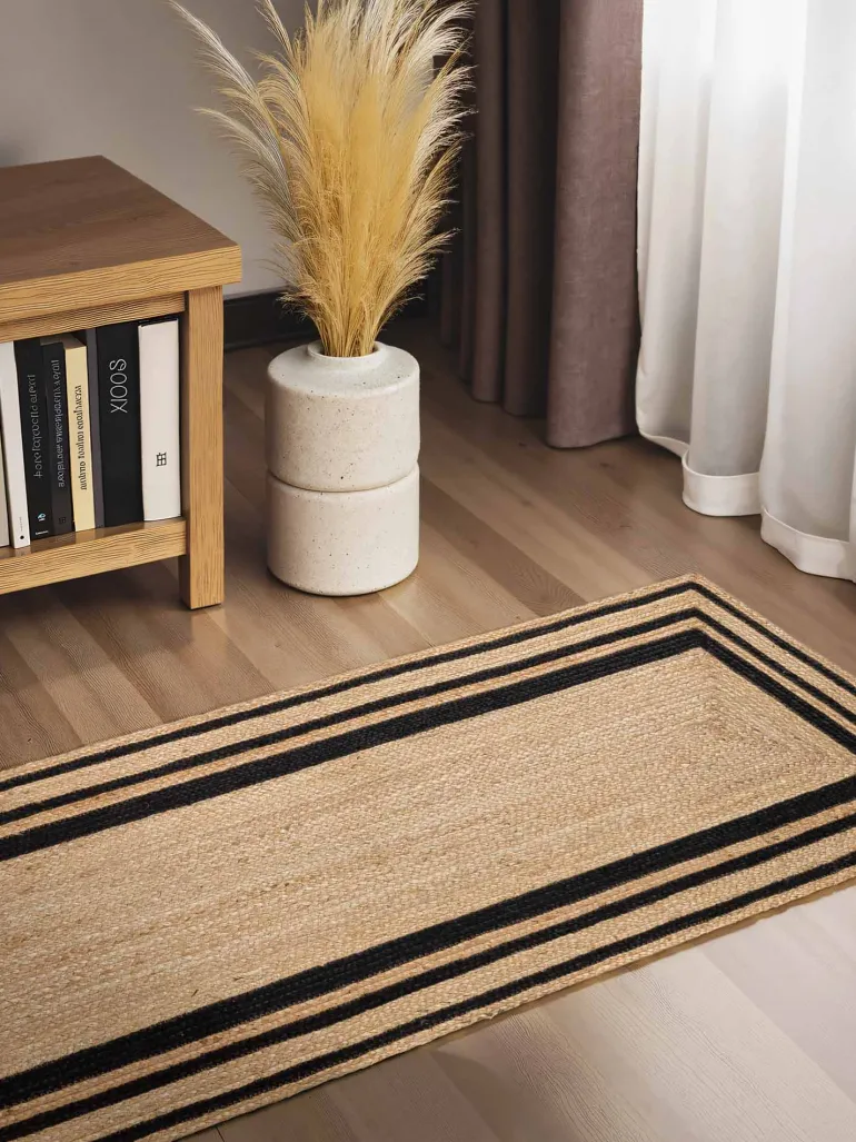 Vloerkleed Looma Rechthoekig - Natuur Goud Zwart
