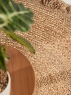 Vloerkleed Nuru Rond - Natuurlijk goud