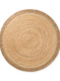 Vloerkleed Nuru Rond - Natuurlijk goud