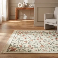 Vloerkleed Oriental Flowers - Crème