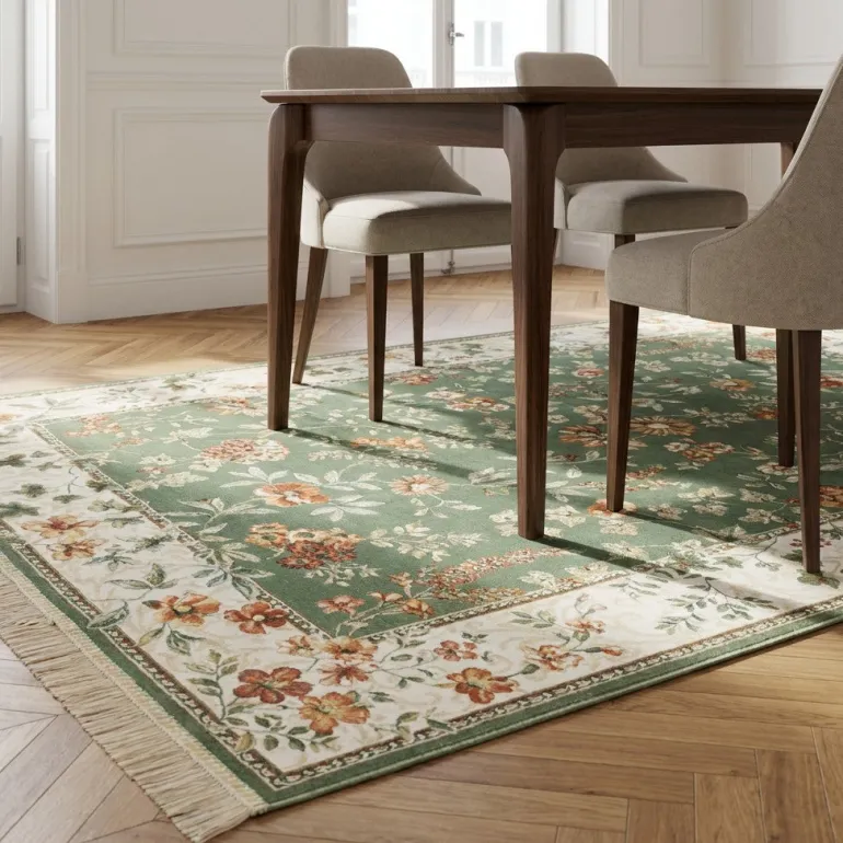 Vloerkleed Oriental Flowers - Groen