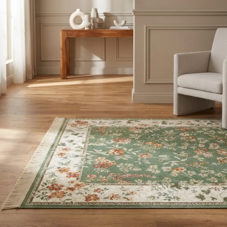 Vloerkleed Oriental Flowers - Groen