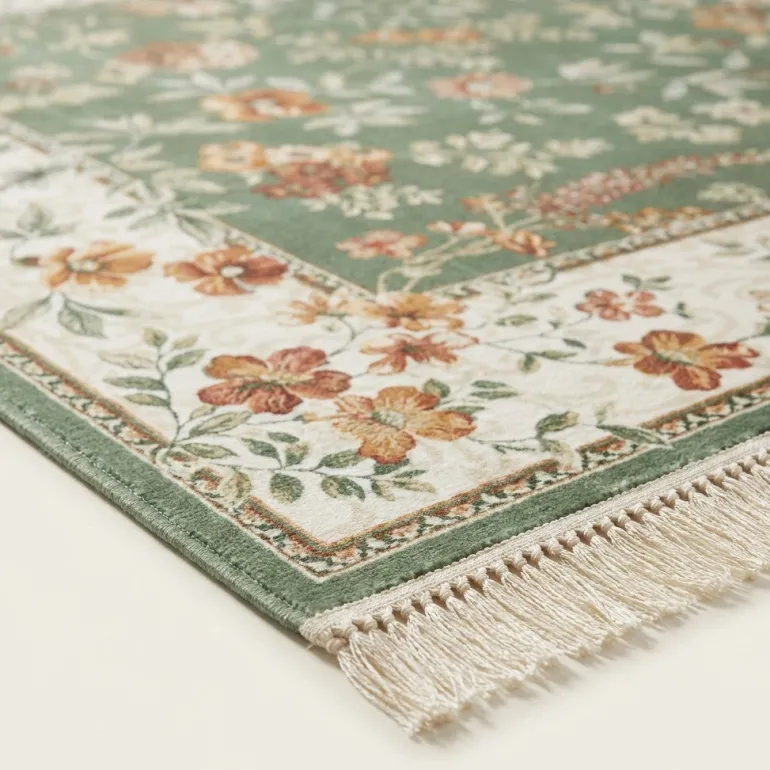 Vloerkleed Oriental Flowers - Groen