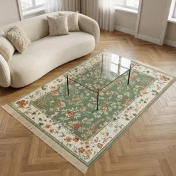 Vloerkleed Oriental Flowers - Groen