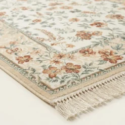 Vloerkleed Oriental Flowers - Geel/Crème
