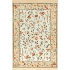 Vloerkleed Oriental Flowers - Geel/Crème