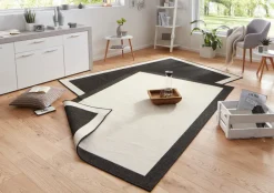 Vloerkleed Panama Rechthoekig - zwart creme