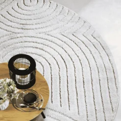 Vloerkleed Panglao Rond - Wit