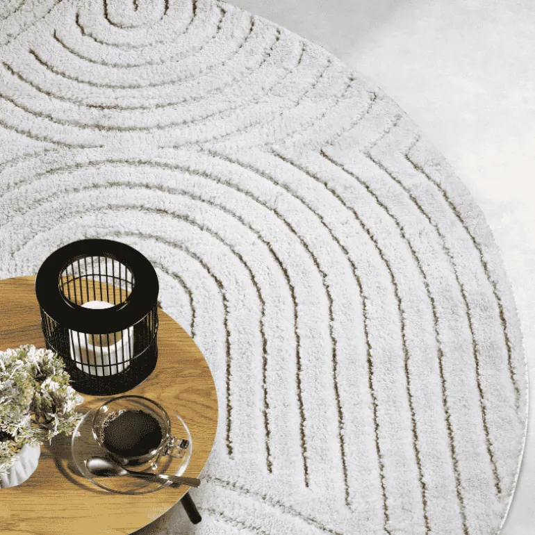 Vloerkleed Panglao Rond - Wit