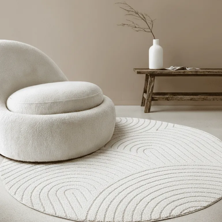 Vloerkleed Panglao Rond - Wit