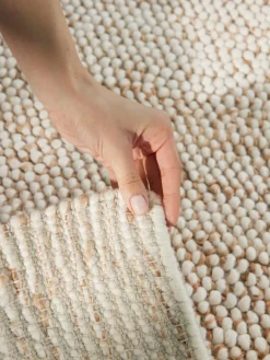 Vloerkleed Peas Rechthoekig - Creme beige