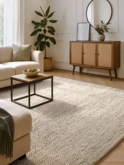 Vloerkleed Peas Rechthoekig - Creme beige