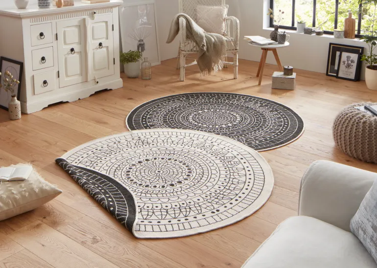 Vloerkleed Porto - zwart creme