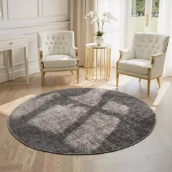 Vloerkleed Prisma Rond - Zilvergrijs