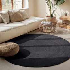 Vloerkleed Rangpur Rond - Zwart