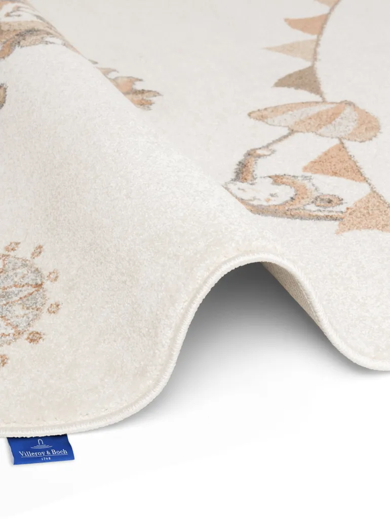 Vloerkleed Roar like a Lion Rond - Creme, veelkleurig