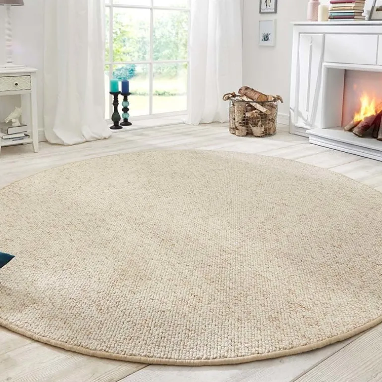 Vloerkleed Rond Wool - Creme