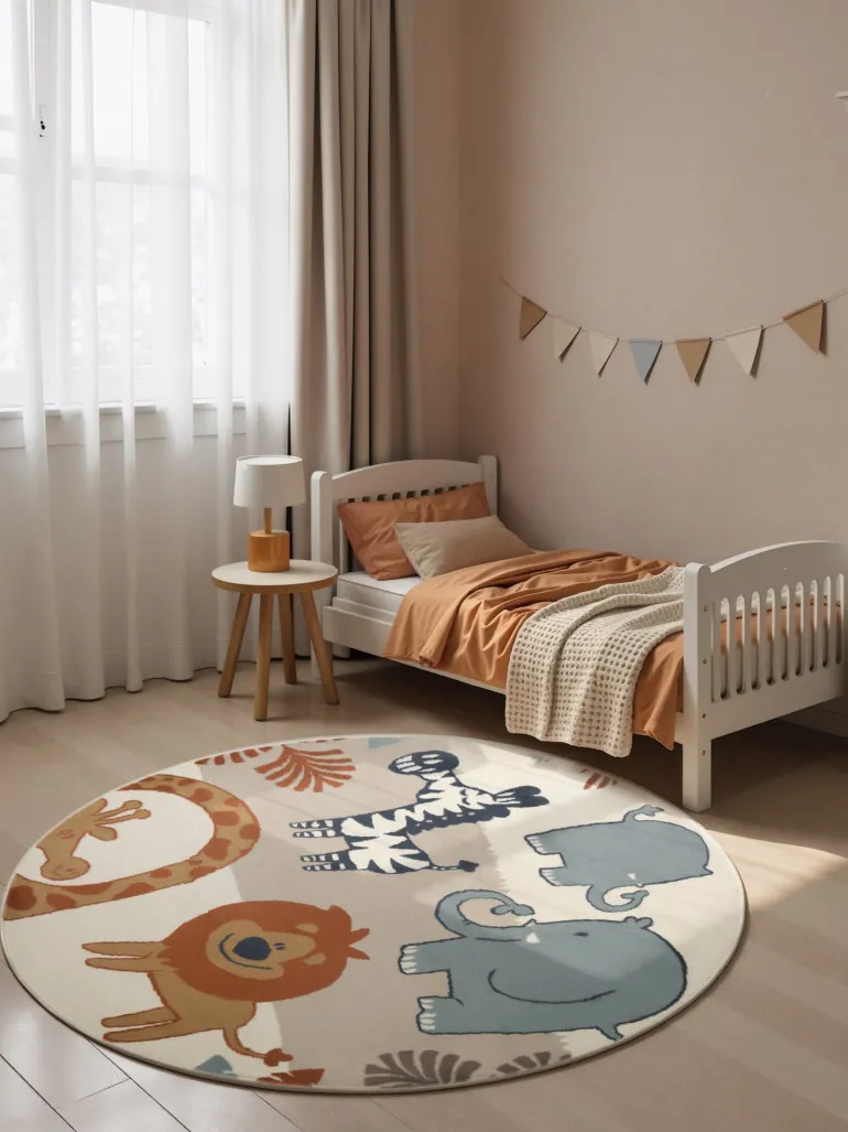 Vloerkleed Savanna Rond - Creme Multicolor