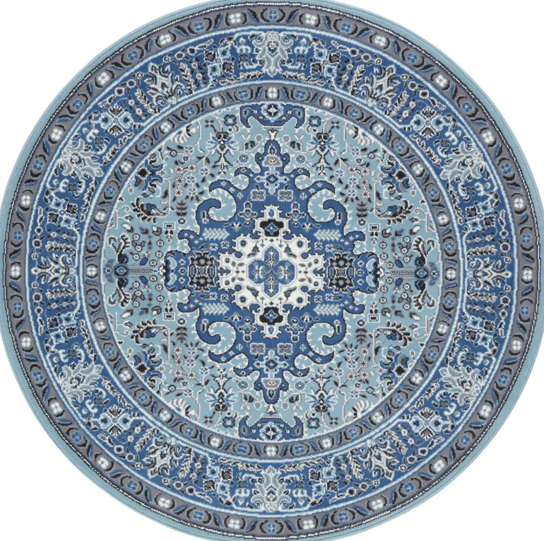 Vloerkleed Skazar Isfahan Rond - hemelsblauw