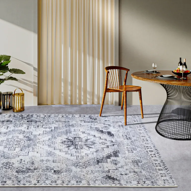 Vloerkleed Teppich Esther Rechthoekig - Crème/Grijs