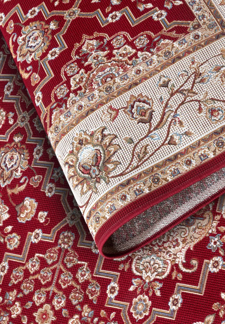 Vloerkleed Teppich Pierre Rechthoekig - Rood/Crème