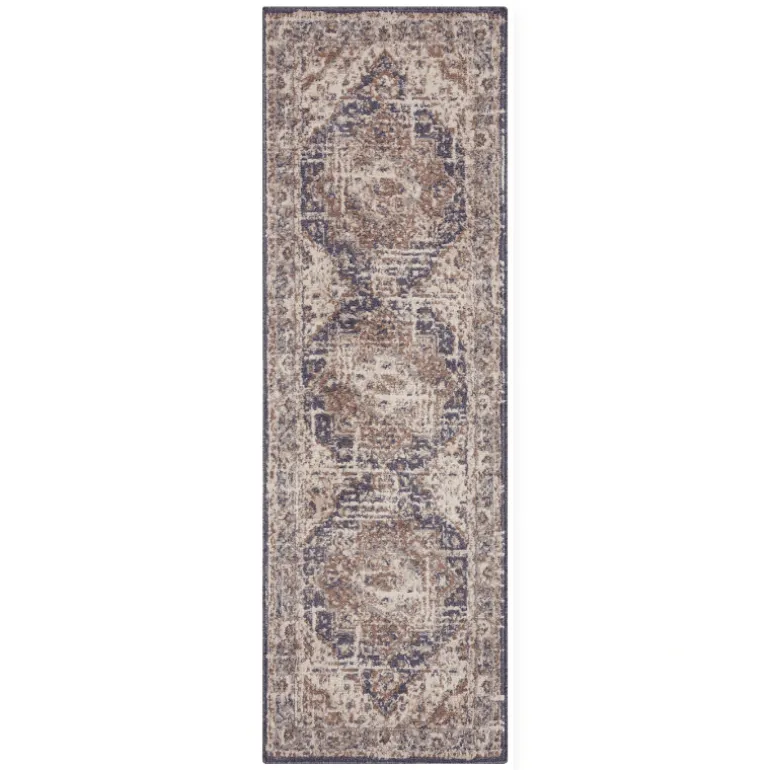 Vloerkleed Vintage Sand - Beige/Blauw