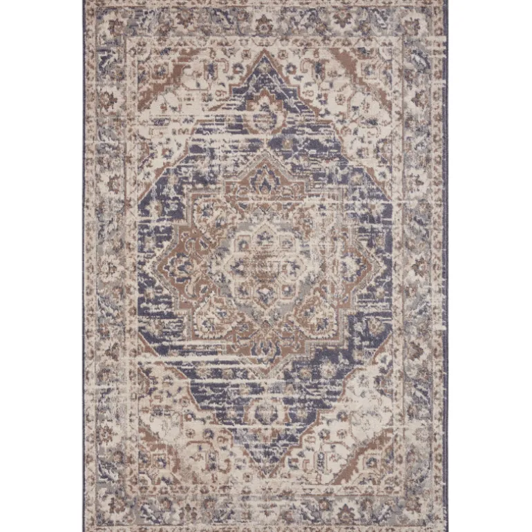 Vloerkleed Vintage Sand - Beige/Blauw