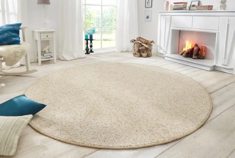 Vloerkleed Wolly Rond - creme