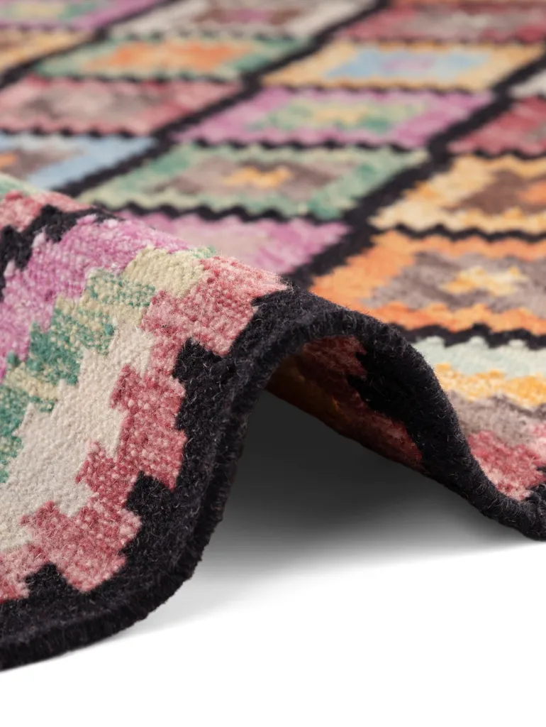 Vloerkleed Zara Rechthoekig - Zwart Multicolor
