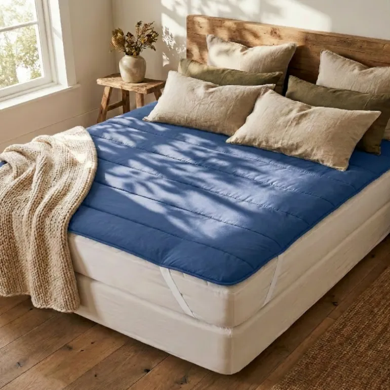 Wasbare Topper & Hoeslaken in 1 - Blauw