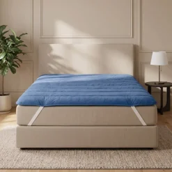 Wasbare Topper & Hoeslaken in 1 - Blauw
