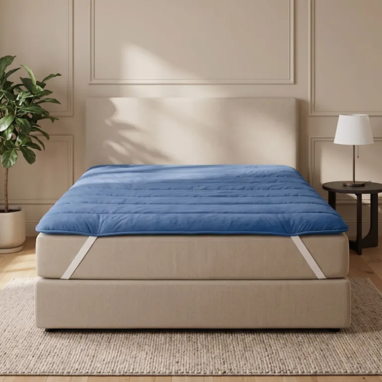 Wasbare Topper & Hoeslaken in 1 - Blauw