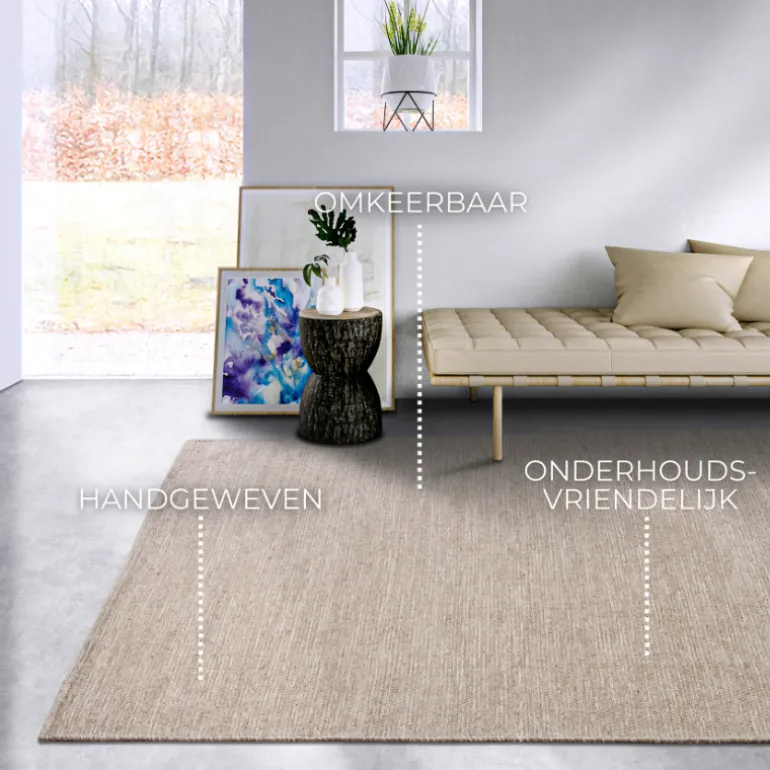 Wollen Vloerkleed Dehli - Naturel