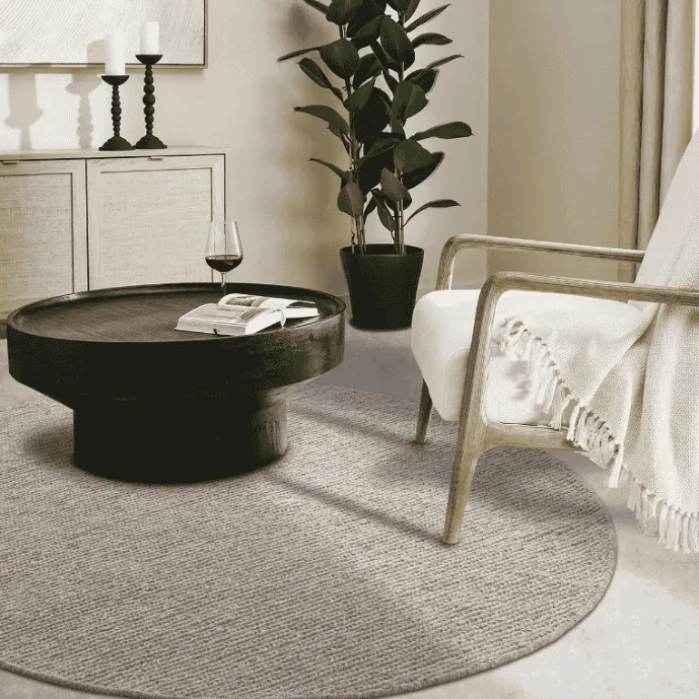 Wollen Vloerkleed Francois Rond - Beige